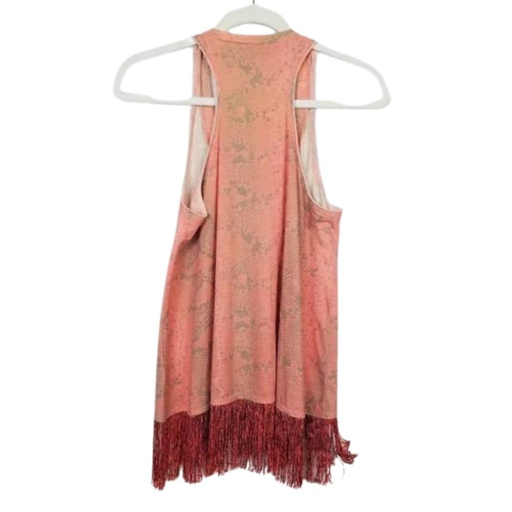 Elizabeth and James Python Print Fringe Racerback Tank M - Picture 4 of 5